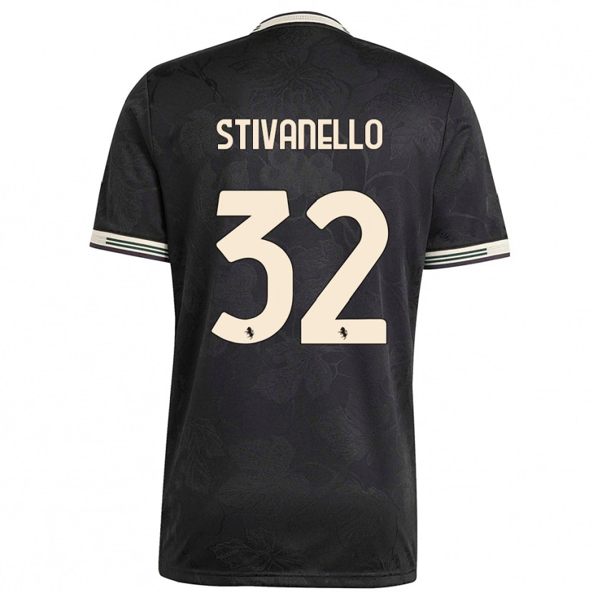 Danxen Kinderen Riccardo Stivanello #32 Zwart Wit Groen Thuisshirt Derde Tenue 2025/26 T-Shirt