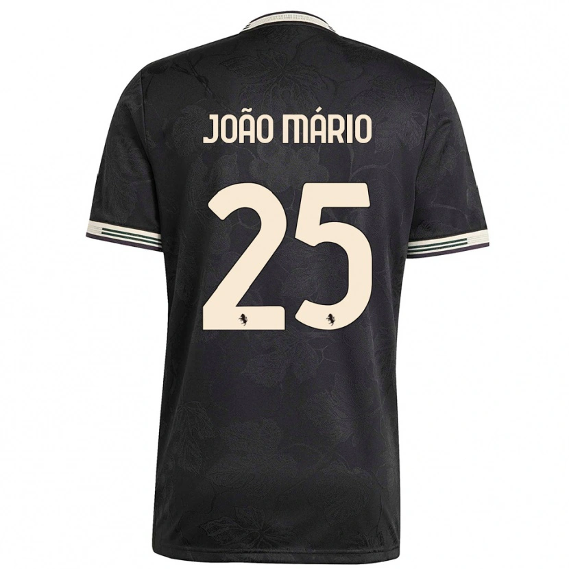Danxen Kinderen João Mário #25 Zwart Wit Groen Thuisshirt Derde Tenue 2025/26 T-Shirt