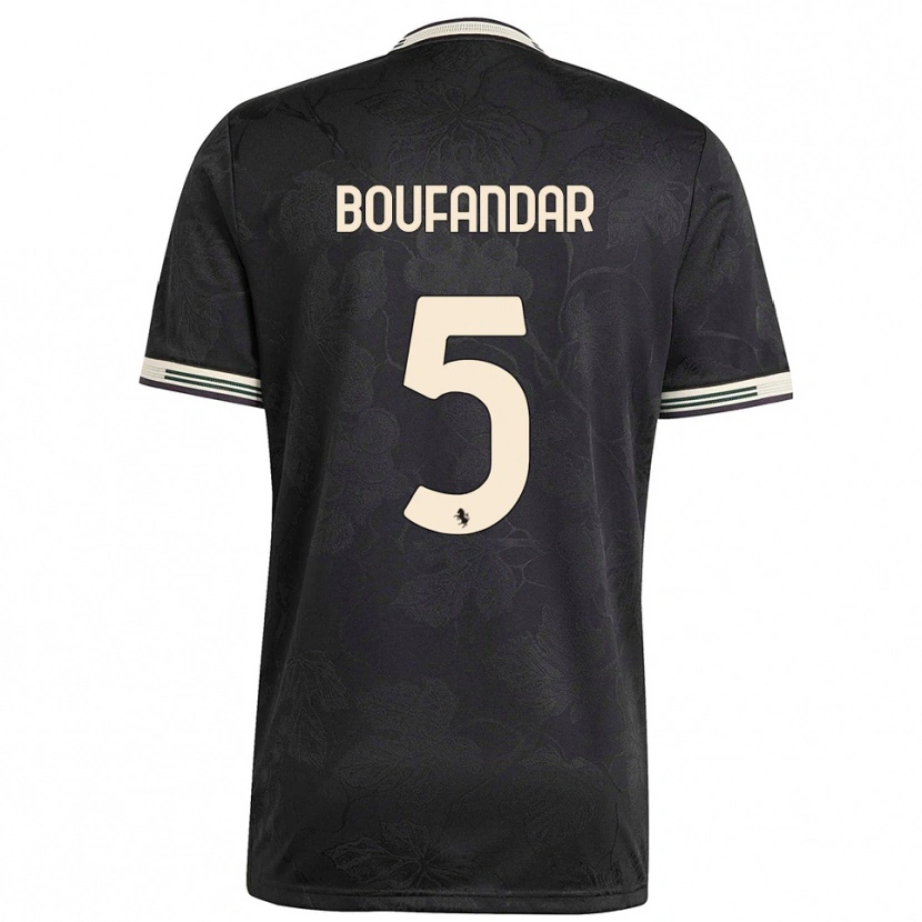 Danxen Kinderen Adam Boufandar #5 Zwart Wit Groen Thuisshirt Derde Tenue 2025/26 T-Shirt