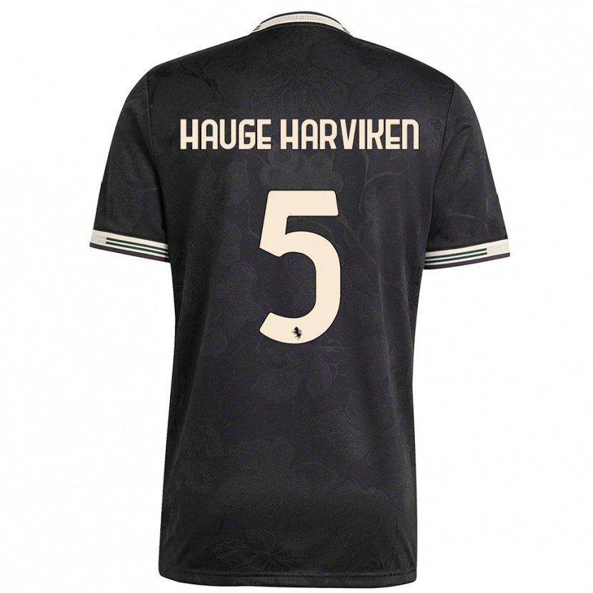 Danxen Kinderen Mathilde Hauge Harviken #5 Zwart Wit Groen Thuisshirt Derde Tenue 2025/26 T-Shirt