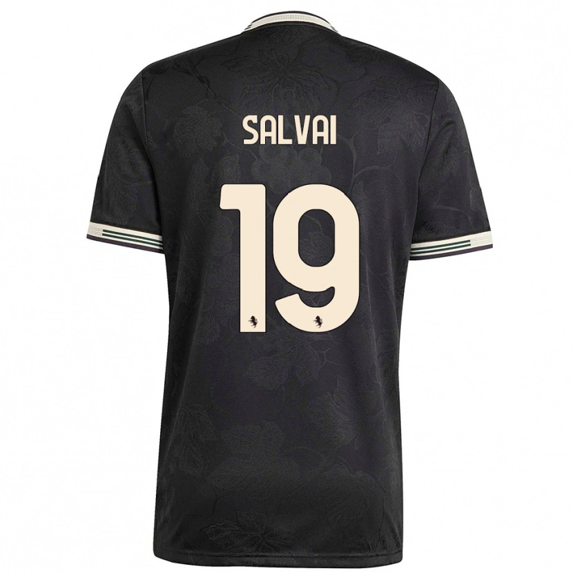 Danxen Kinderen Pietro Salvai #19 Zwart Wit Groen Thuisshirt Derde Tenue 2025/26 T-Shirt