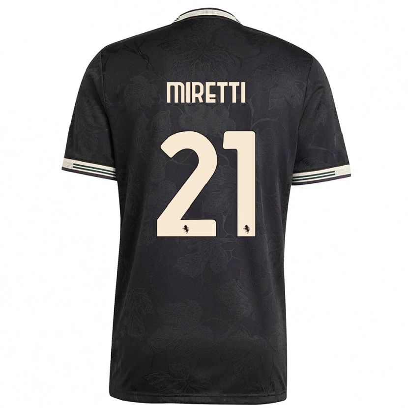 Danxen Kinderen Fabio Miretti #21 Zwart Wit Groen Thuisshirt Derde Tenue 2025/26 T-Shirt