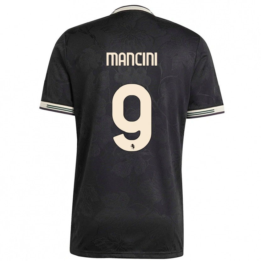 Danxen Kinderen Tommaso Mancini #9 Zwart Wit Groen Thuisshirt Derde Tenue 2025/26 T-Shirt