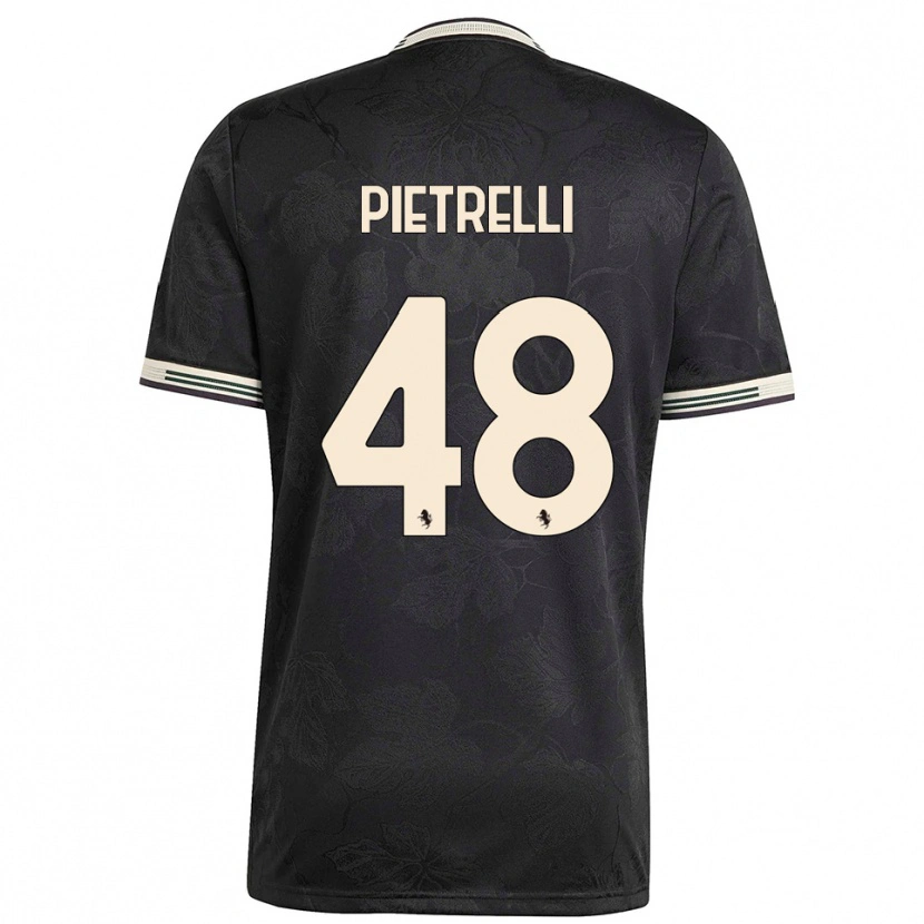 Danxen Kinderen Alessandro Pietrelli #48 Zwart Wit Groen Thuisshirt Derde Tenue 2025/26 T-Shirt