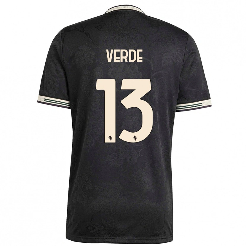 Danxen Kinderen Francesco Verde #13 Zwart Wit Groen Thuisshirt Derde Tenue 2025/26 T-Shirt