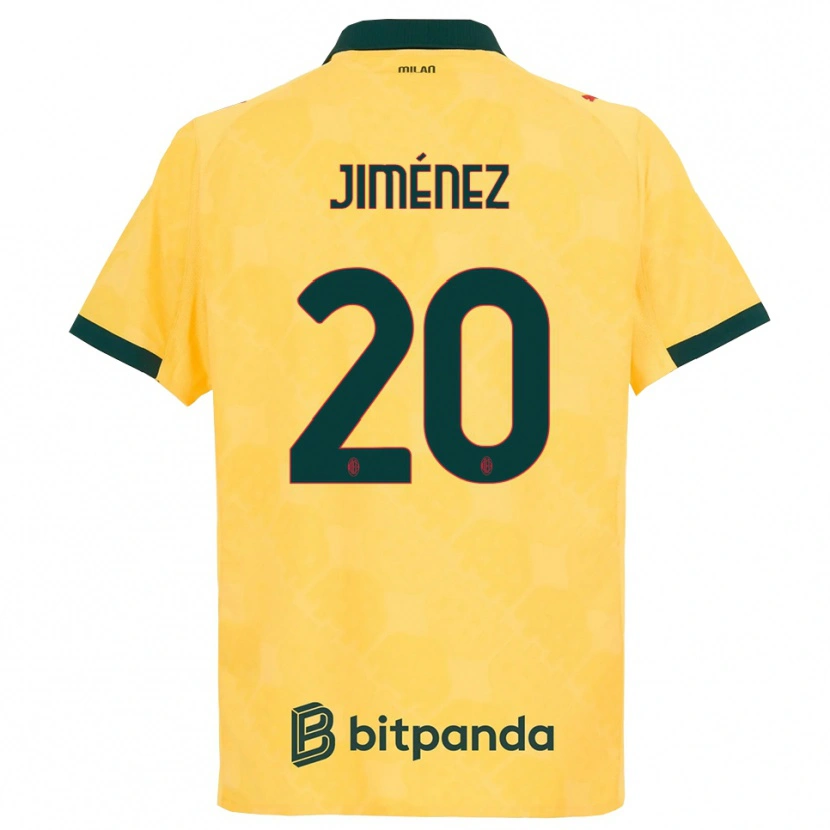 Danxen Kinderen Álex Jiménez #20 Geel Zwart Thuisshirt Derde Tenue 2025/26 T-Shirt