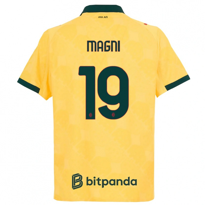 Danxen Kinderen Vittorio Magni #19 Geel Zwart Thuisshirt Derde Tenue 2025/26 T-Shirt