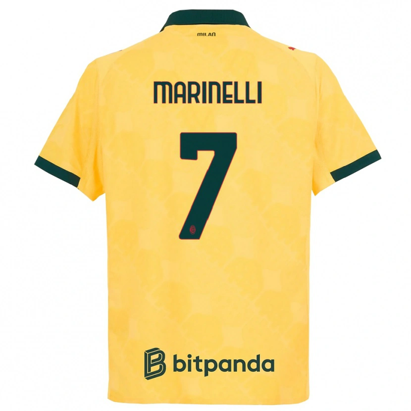 Danxen Kinderen Gloria Marinelli #7 Geel Zwart Thuisshirt Derde Tenue 2025/26 T-Shirt