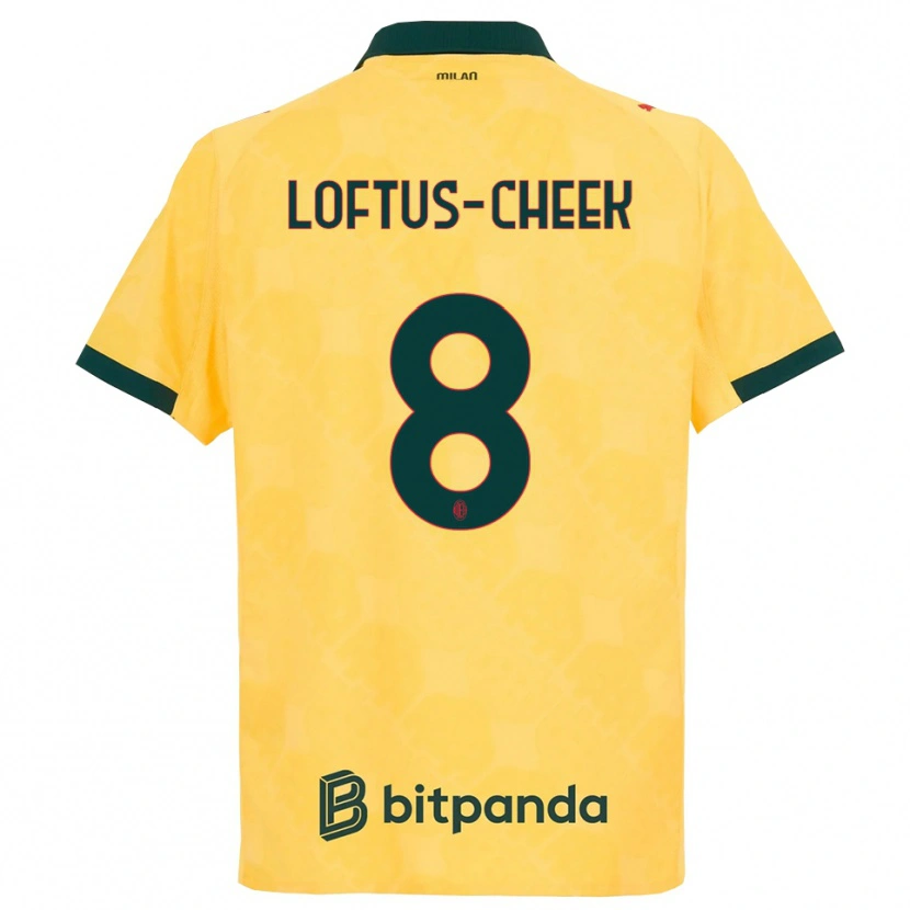 Danxen Kinderen Ruben Loftus-Cheek #8 Geel Zwart Thuisshirt Derde Tenue 2025/26 T-Shirt