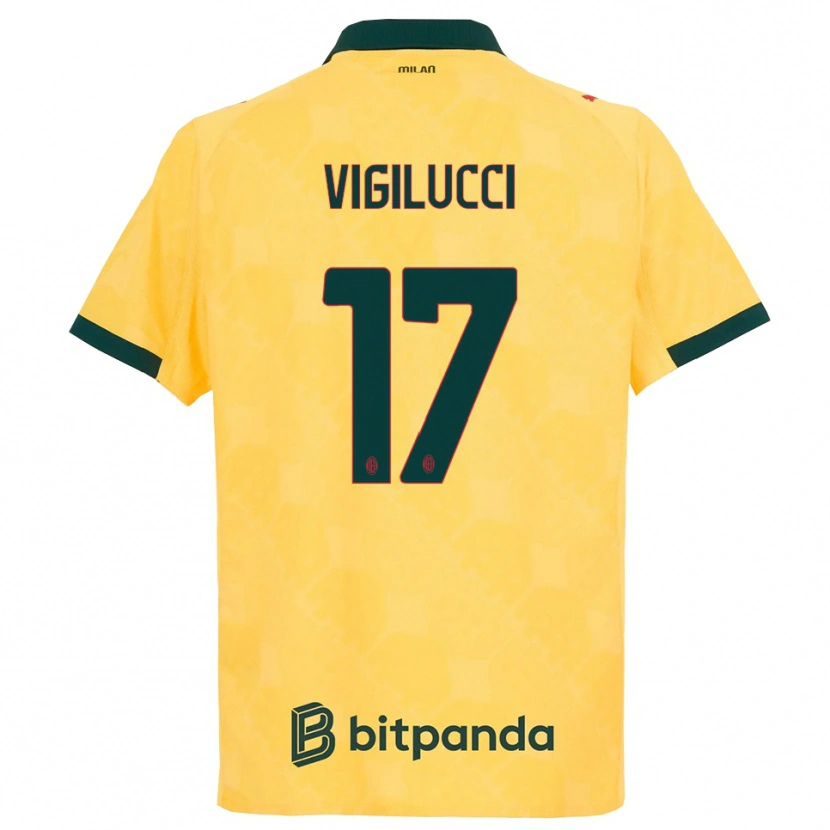 Danxen Kinderen Valery Vigilucci #17 Geel Zwart Thuisshirt Derde Tenue 2025/26 T-Shirt
