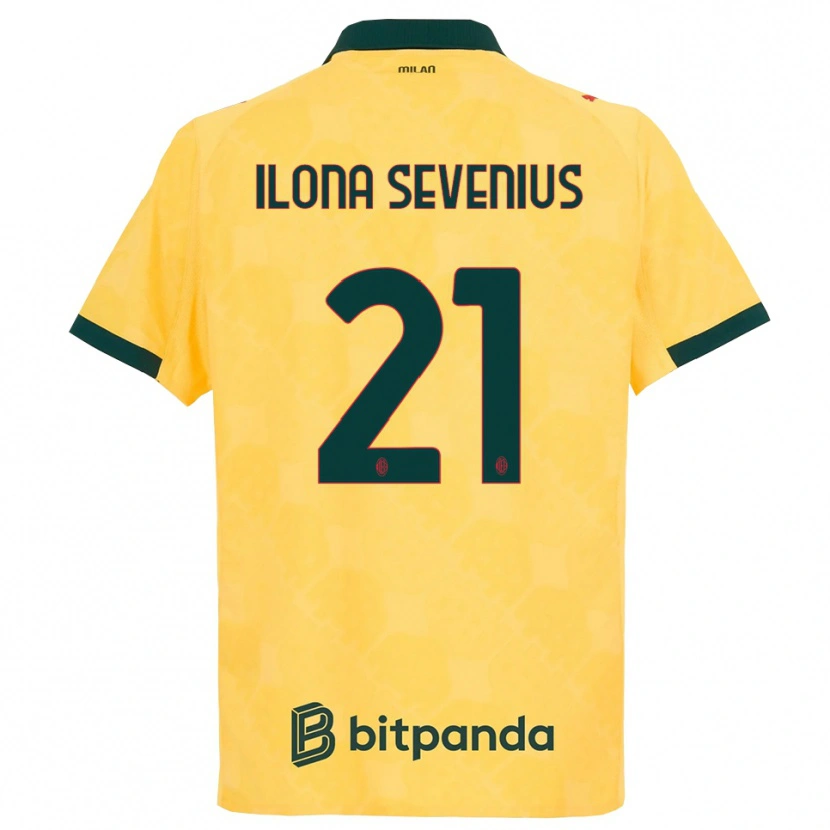Danxen Kinderen Oona Ilona Sevenius #21 Geel Zwart Thuisshirt Derde Tenue 2025/26 T-Shirt