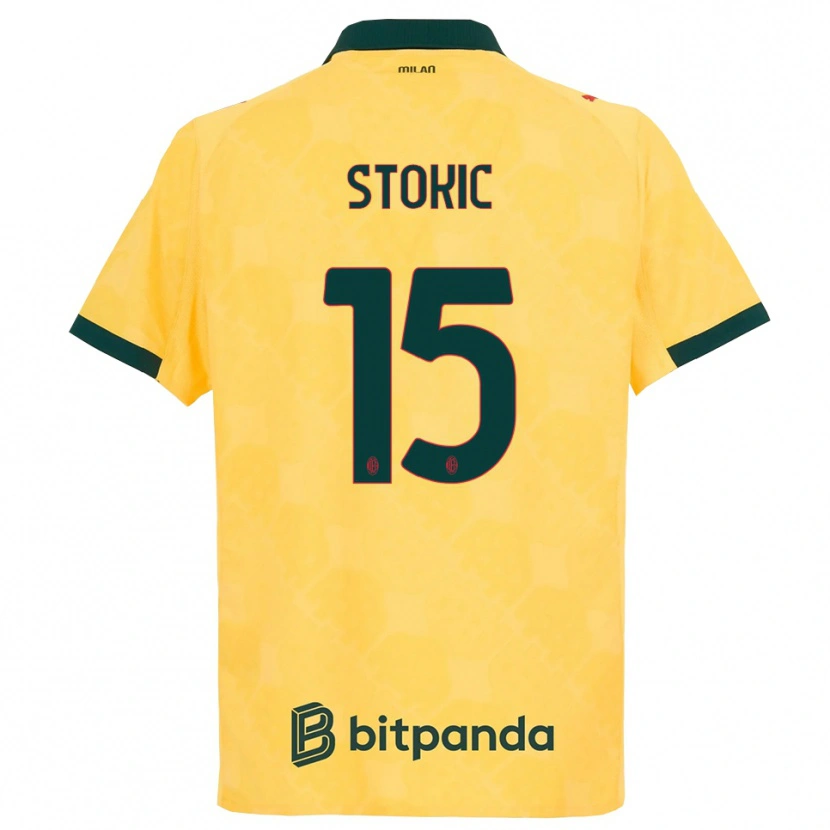 Danxen Kinderen Sara Stokić #15 Geel Zwart Thuisshirt Derde Tenue 2025/26 T-Shirt