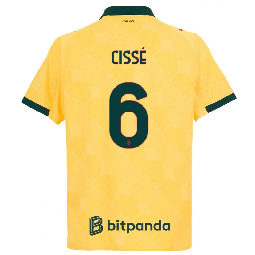 Danxen Kinderen Maiga-Hamadoun Cissé #6 Geel Zwart Thuisshirt Derde Tenue 2025/26 T-Shirt
