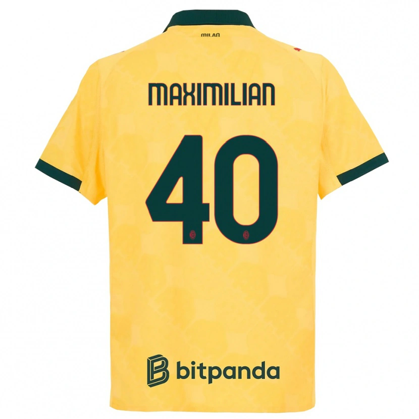 Danxen Kinderen Maximilian Ibrahimović #40 Geel Zwart Thuisshirt Derde Tenue 2025/26 T-Shirt