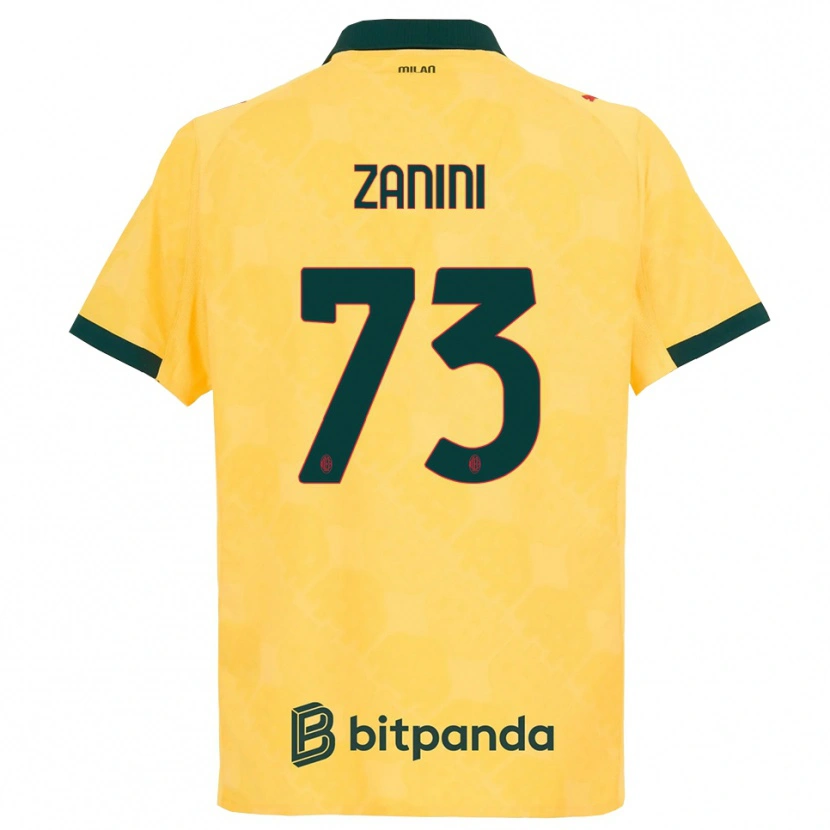 Danxen Kinderen Paola Zanini #73 Geel Zwart Thuisshirt Derde Tenue 2025/26 T-Shirt