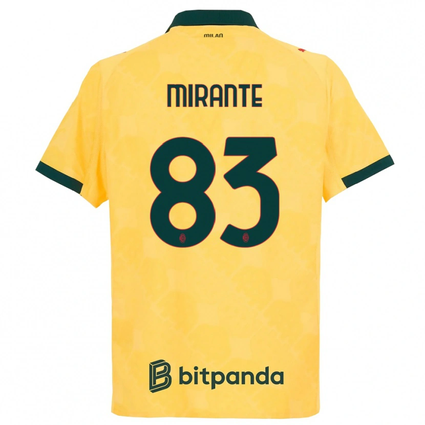 Danxen Kinderen Antonio Mirante #83 Geel Zwart Thuisshirt Derde Tenue 2025/26 T-Shirt