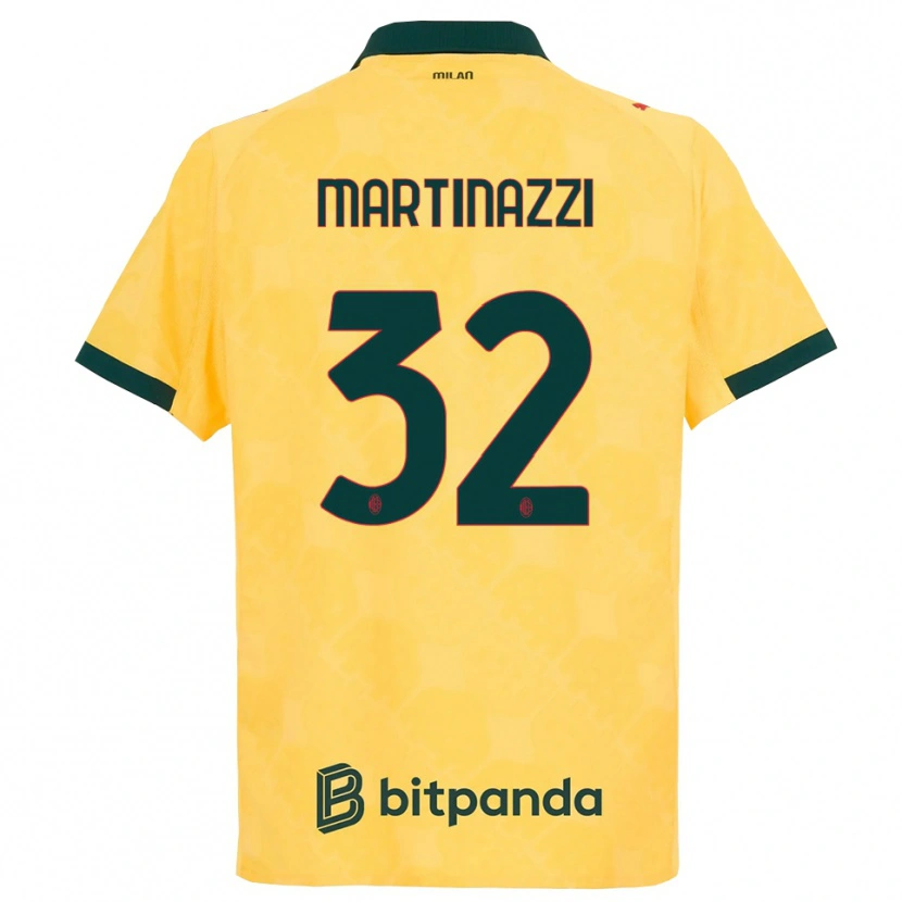 Danxen Kinderen Luca Martinazzi #32 Geel Zwart Thuisshirt Derde Tenue 2025/26 T-Shirt