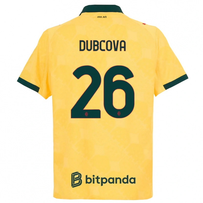 Danxen Kinderen Michaela Dubcova #26 Geel Zwart Thuisshirt Derde Tenue 2025/26 T-Shirt