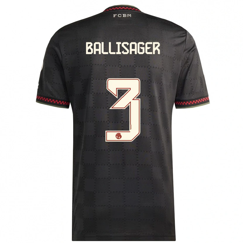 Danxen Kinderen Stine Ballisager #3 Zwart Wit Thuisshirt Derde Tenue 2025/26 T-Shirt