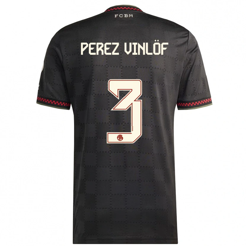 Danxen Kinderen Matteo Perez Vinlöf #3 Zwart Wit Thuisshirt Derde Tenue 2025/26 T-Shirt