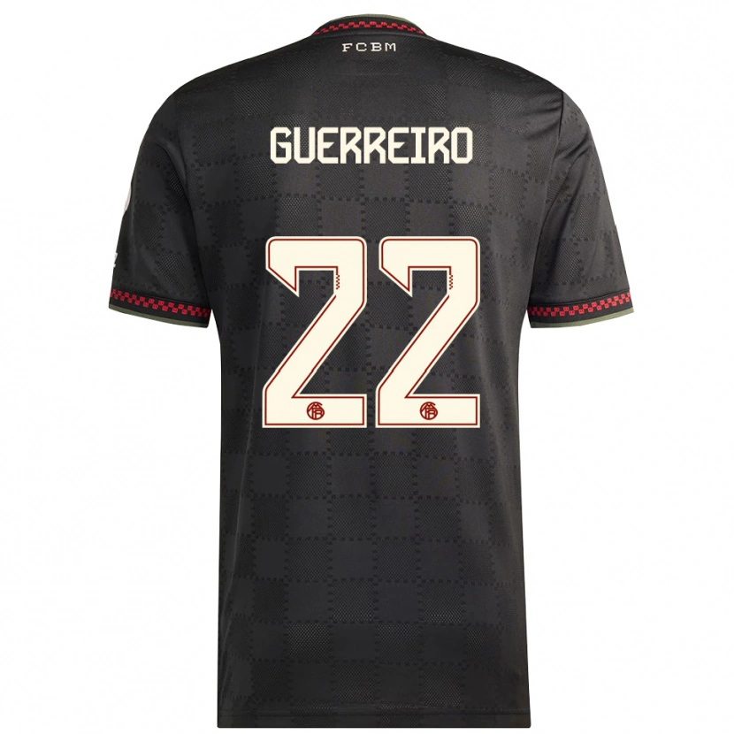 Danxen Kinderen Raphaël Guerreiro #22 Zwart Wit Thuisshirt Derde Tenue 2025/26 T-Shirt