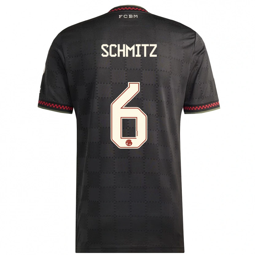 Danxen Kinderen Benno Schmitz #6 Zwart Wit Thuisshirt Derde Tenue 2025/26 T-Shirt