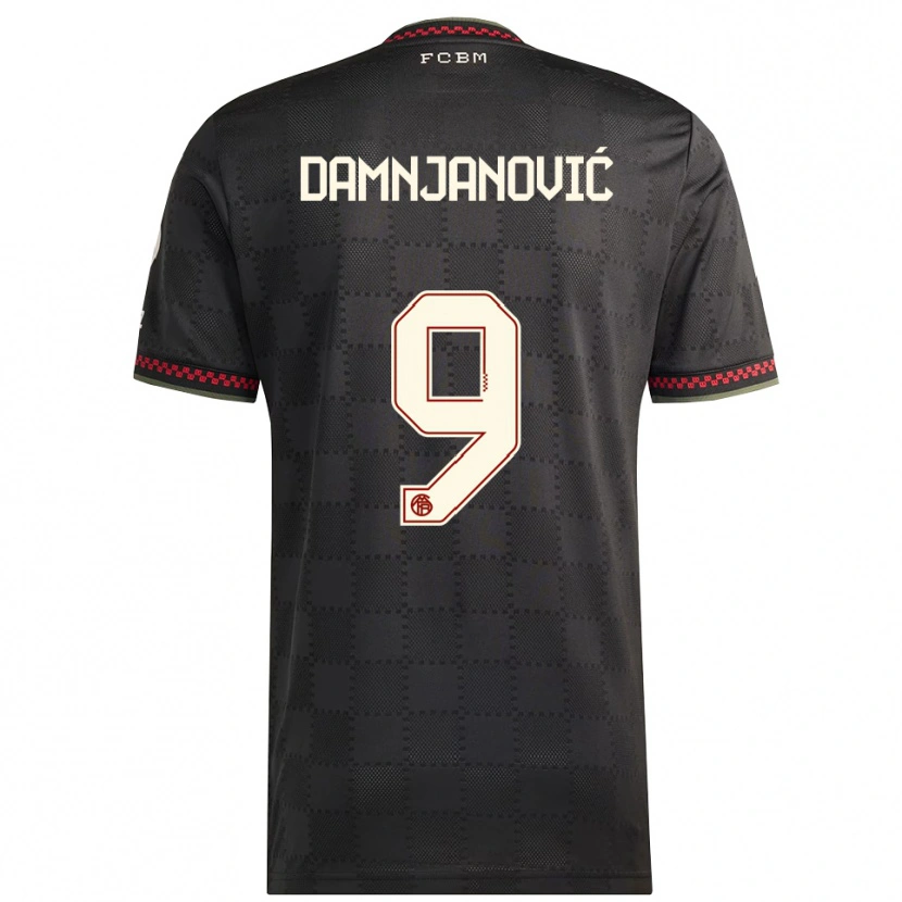Danxen Kinderen Jovana Damnjanović #9 Zwart Wit Thuisshirt Derde Tenue 2025/26 T-Shirt