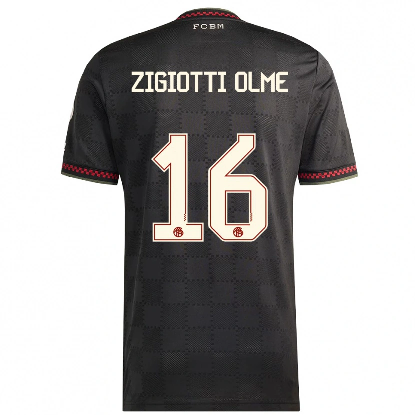 Danxen Kinderen Julia Zigiotti Olme #16 Zwart Wit Thuisshirt Derde Tenue 2025/26 T-Shirt
