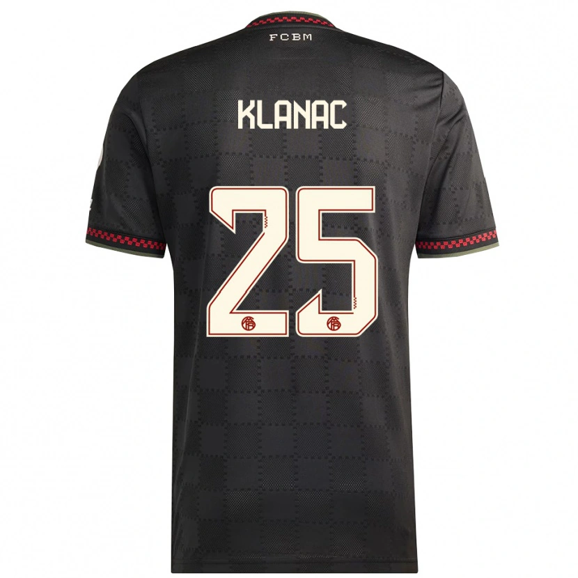 Danxen Kinderen Luka Klanac #25 Zwart Wit Thuisshirt Derde Tenue 2025/26 T-Shirt