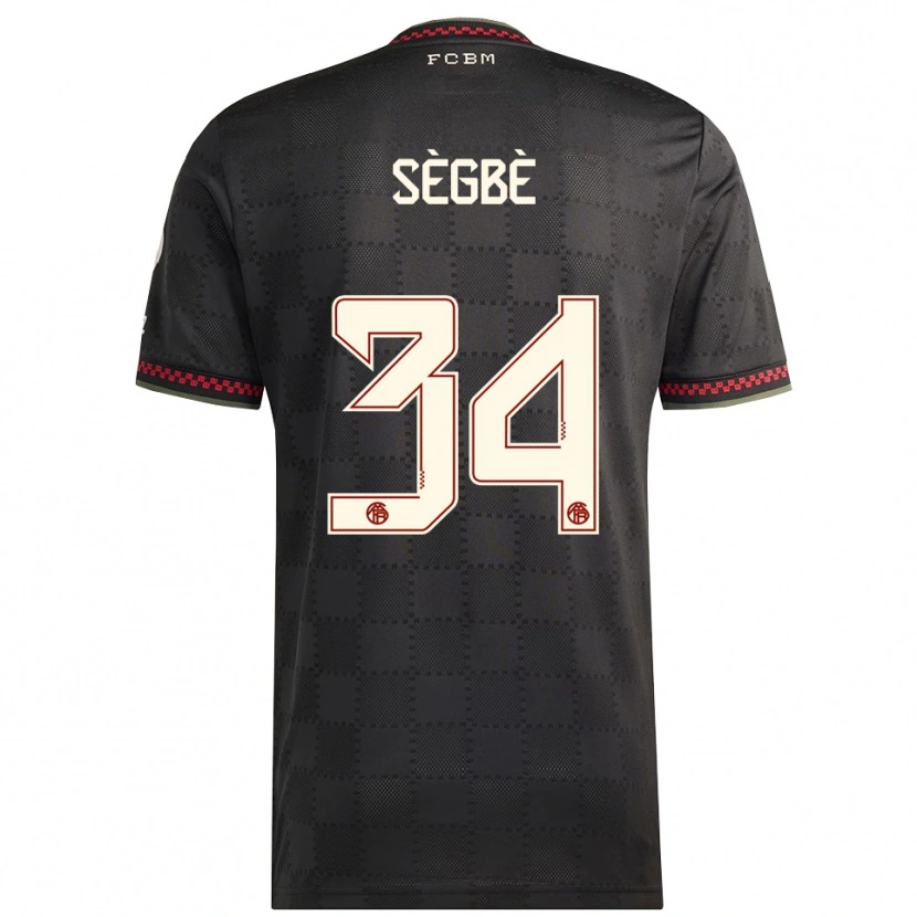Danxen Kinderen Désiré Sègbè #34 Zwart Wit Thuisshirt Derde Tenue 2025/26 T-Shirt