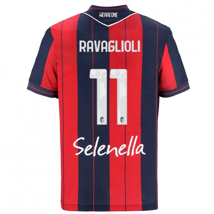 Danxen Heren Tommaso Ravaglioli #11 Rood Marineblauw Thuisshirt Thuistenue 2025/26 T-Shirt