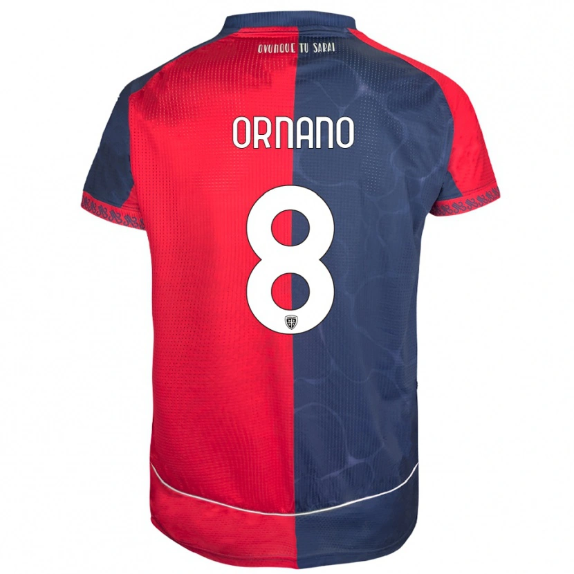 Danxen Heren Marco Ornano #8 Rood Marineblauw Thuisshirt Thuistenue 2025/26 T-Shirt