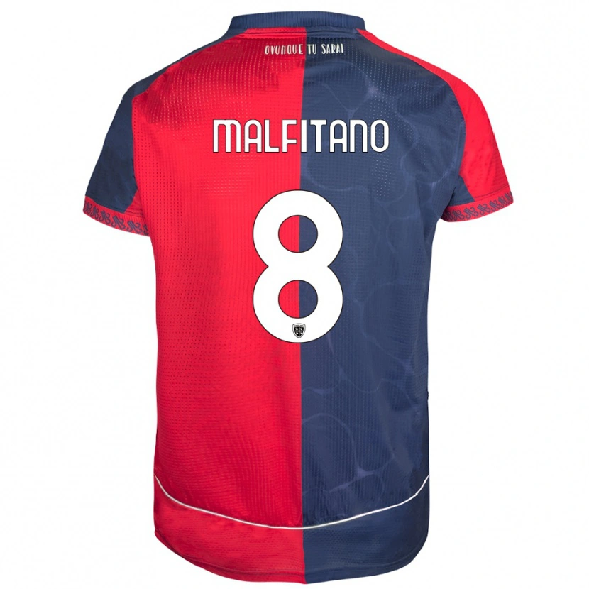 Danxen Heren Roberto Malfitano #8 Rood Marineblauw Thuisshirt Thuistenue 2025/26 T-Shirt
