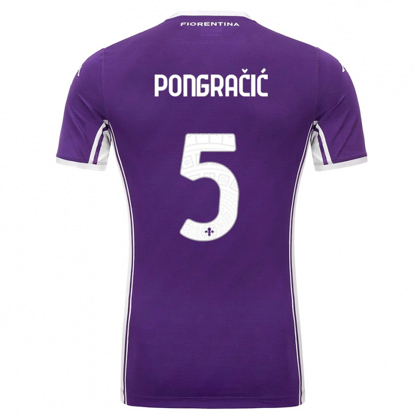 Danxen Heren Marin Pongracic #5 Paars Wit Thuisshirt Thuistenue 2025/26 T-Shirt