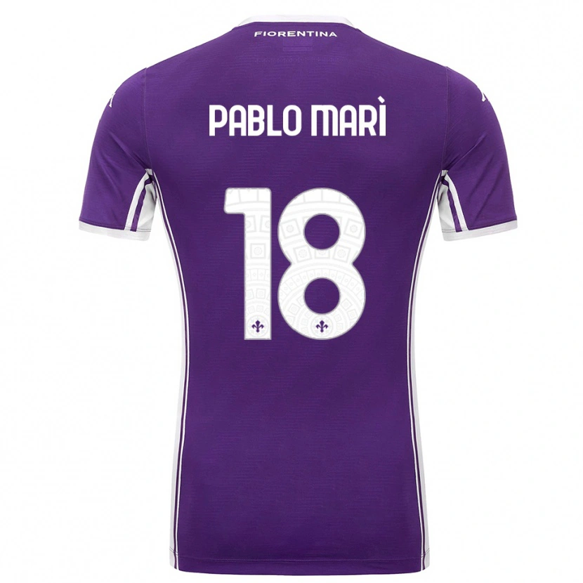 Danxen Heren Pablo Marí #18 Paars Wit Thuisshirt Thuistenue 2025/26 T-Shirt