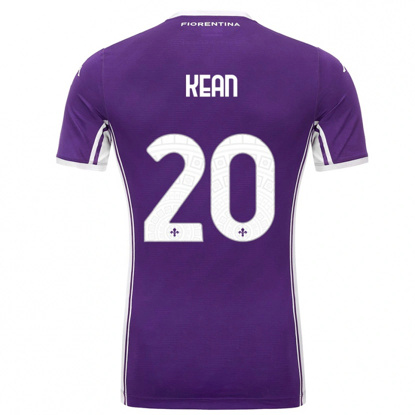 Danxen Heren Moise Kean #20 Paars Wit Thuisshirt Thuistenue 2025/26 T-Shirt