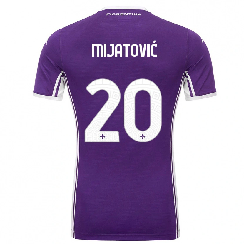 Danxen Heren Milica Mijatović #20 Paars Wit Thuisshirt Thuistenue 2025/26 T-Shirt
