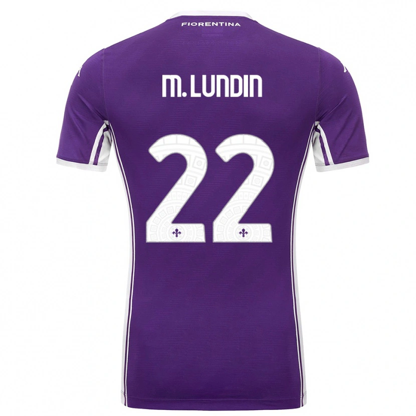 Danxen Heren Karin Maria Lundin #22 Paars Wit Thuisshirt Thuistenue 2025/26 T-Shirt
