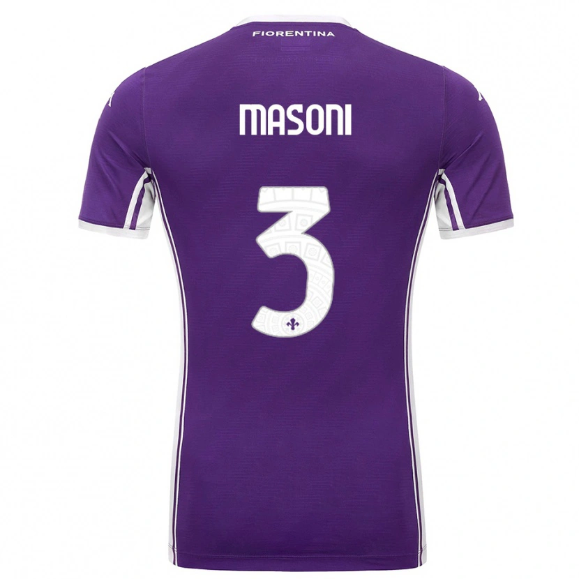 Danxen Heren Tommaso Masoni #3 Paars Wit Thuisshirt Thuistenue 2025/26 T-Shirt