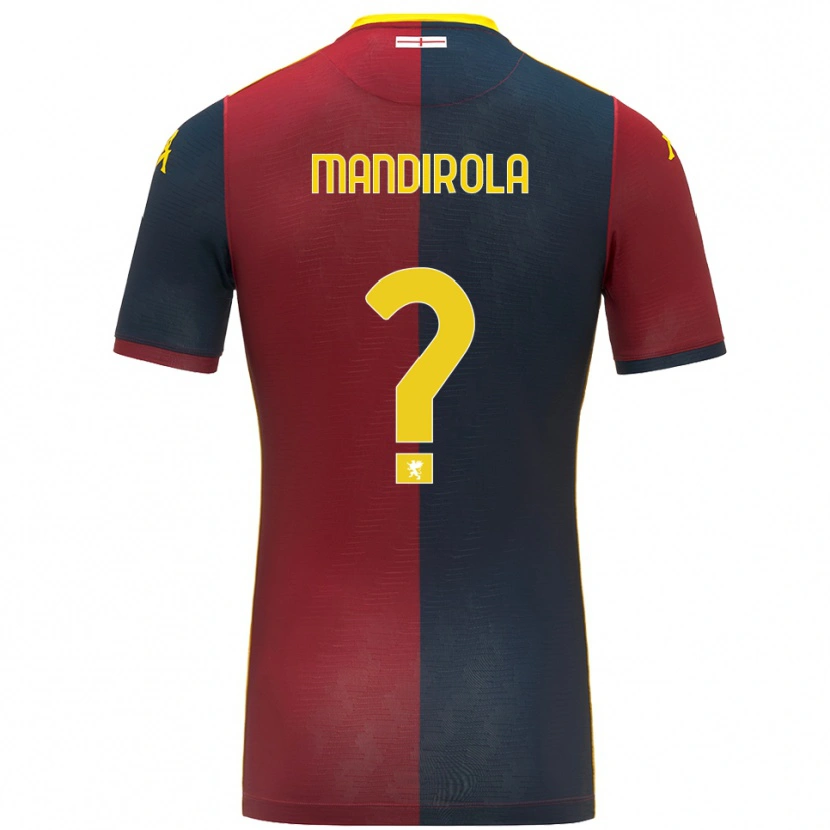 Danxen Heren Gabriele Mandirola #0 Rood Koningsblauw Thuisshirt Thuistenue 2025/26 T-Shirt