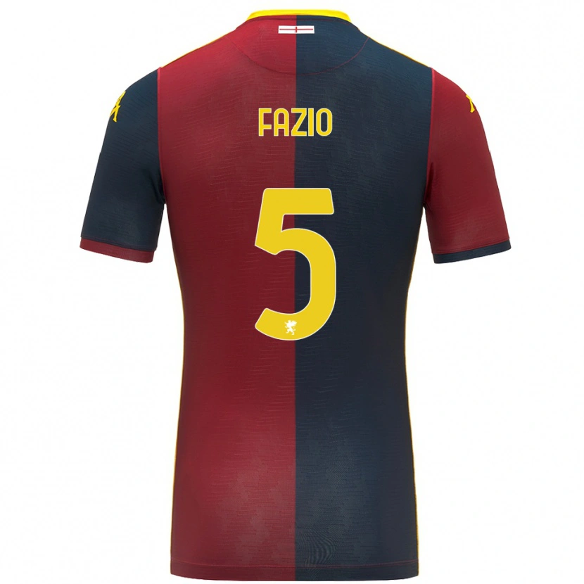 Danxen Heren Lorenzo Fazio #5 Rood Koningsblauw Thuisshirt Thuistenue 2025/26 T-Shirt
