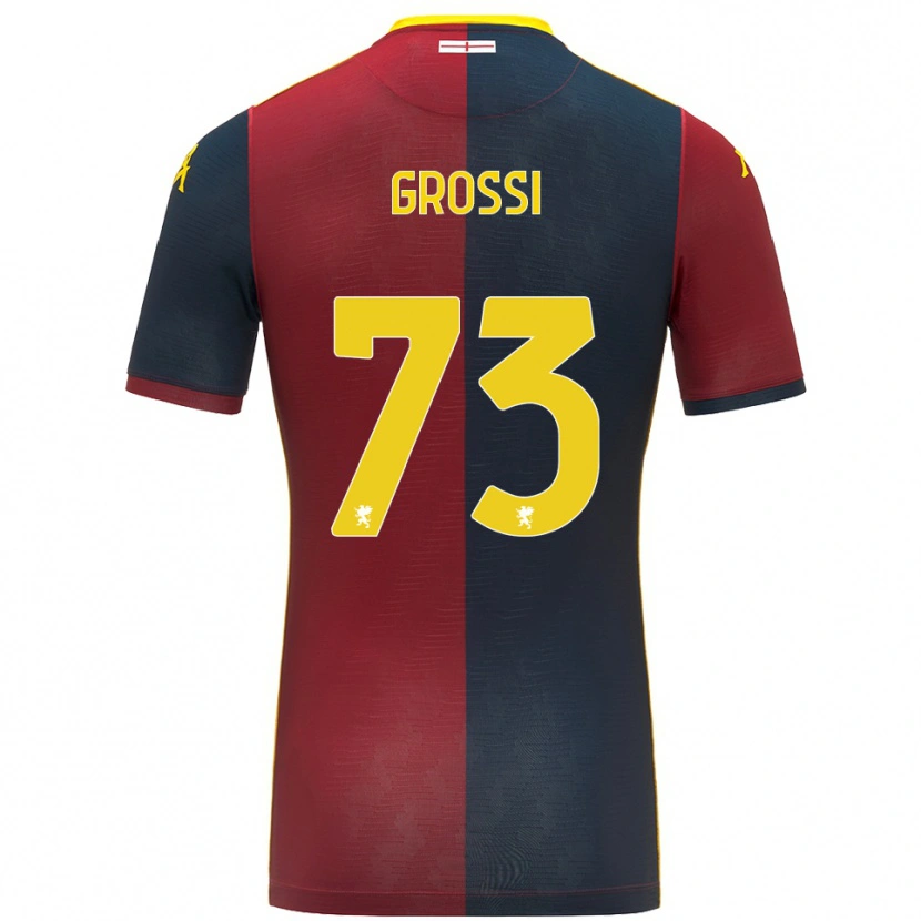 Danxen Heren Jacopo Grossi #73 Rood Koningsblauw Thuisshirt Thuistenue 2025/26 T-Shirt