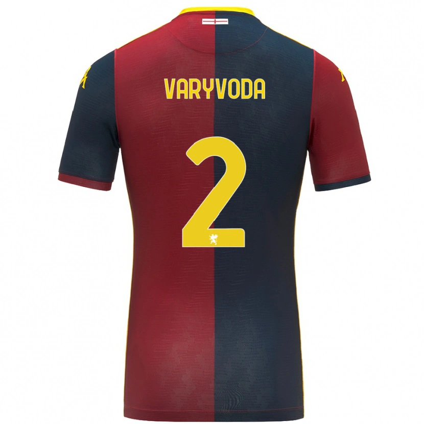 Danxen Heren Dmytro Varyvoda #2 Rood Koningsblauw Thuisshirt Thuistenue 2025/26 T-Shirt