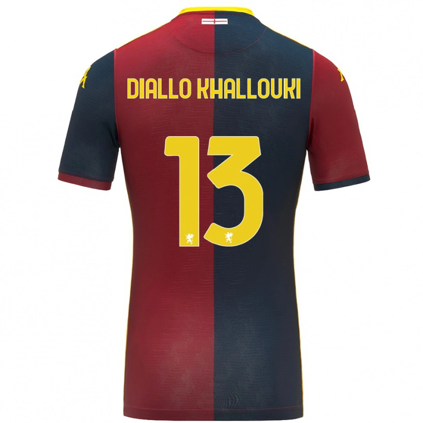 Danxen Heren Siaka Diallo Khallouki #13 Rood Koningsblauw Thuisshirt Thuistenue 2025/26 T-Shirt
