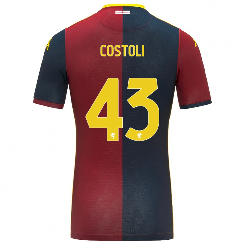 Danxen Heren Lorenzo Costoli #43 Rood Koningsblauw Thuisshirt Thuistenue 2025/26 T-Shirt