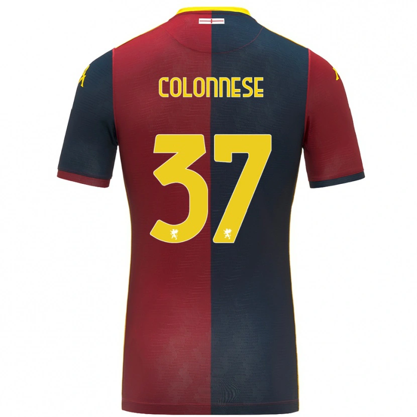 Danxen Heren Lorenzo Colonnese #37 Rood Koningsblauw Thuisshirt Thuistenue 2025/26 T-Shirt