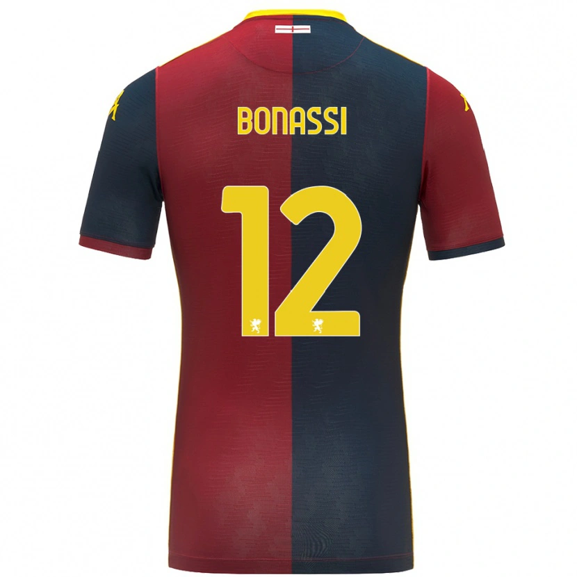 Danxen Heren Lorenzo Bonassi #12 Rood Koningsblauw Thuisshirt Thuistenue 2025/26 T-Shirt