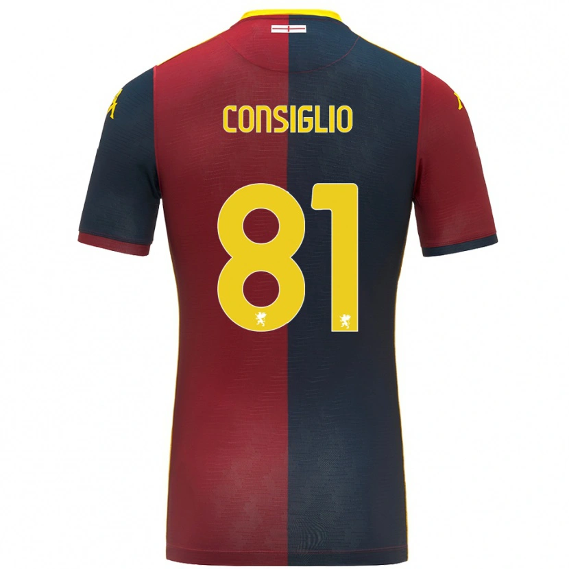 Danxen Heren Leonardo Consiglio #81 Rood Koningsblauw Thuisshirt Thuistenue 2025/26 T-Shirt