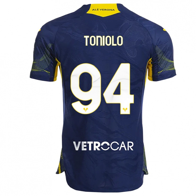 Danxen Heren Giacomo Toniolo #94 Marineblauw Geel Thuisshirt Thuistenue 2025/26 T-Shirt