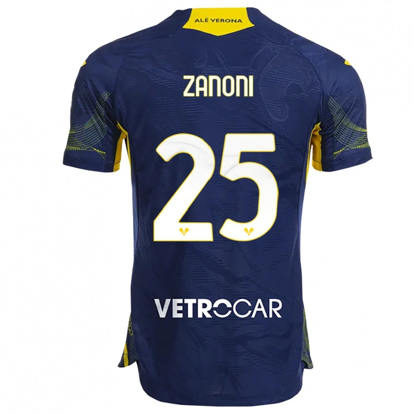 Danxen Heren Greta Zanoni #25 Marineblauw Geel Thuisshirt Thuistenue 2025/26 T-Shirt